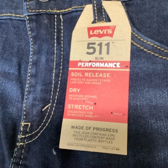 Levi's 511 Boys NWT Performance Slim Fit Blue Jeans Size 18R 29x29 - Picture 3 of 7
